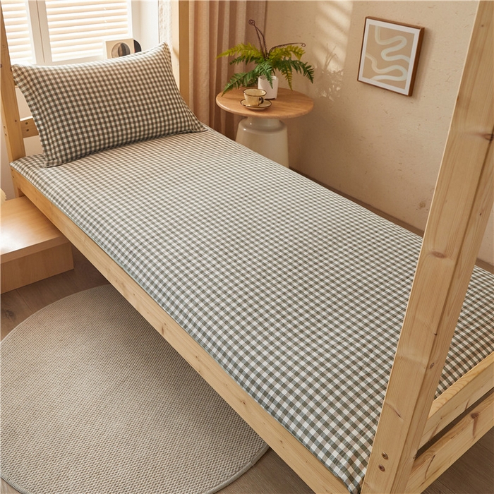 91家纺网 家纺一手货源 找家纺 悠米悠家 2025新款新疆棉花学生款可拆洗床垫 绿小格