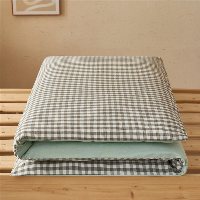 91家纺网 家纺一手货源 找家纺 悠米悠家 2025新款新疆棉花学生款可拆洗床垫 绿小格