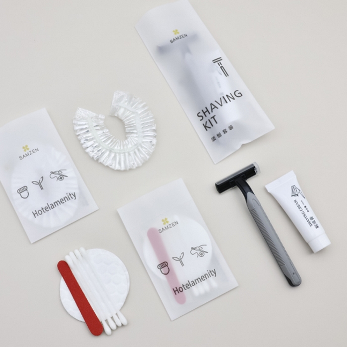 安力森/诚臻酒店用品 samzen心致系列（12S软膜免费定制） 致系列洗沐护理包四棉签两棉片一指甲锉-单件 samzen心致系列