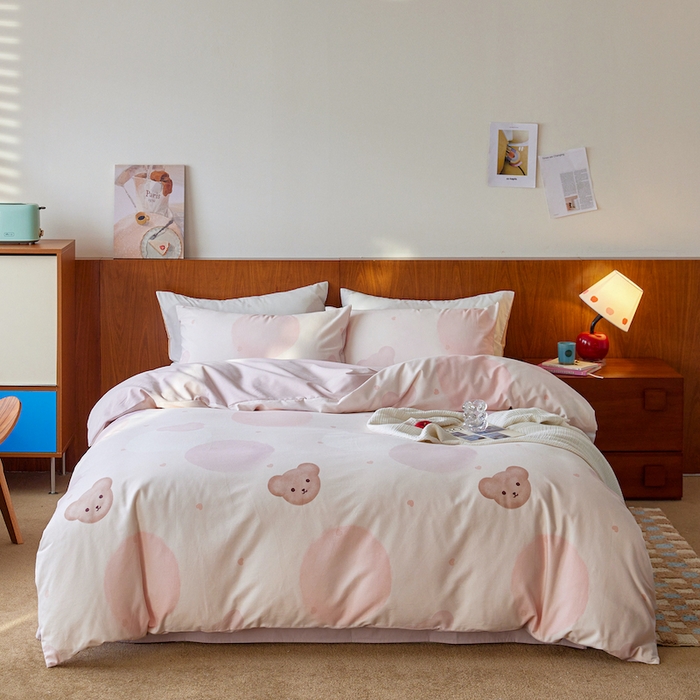 91家纺网 家纺一手货源 找家纺 （总）千朵森 2025 新品 全棉磨毛卡通四件套（塞伦）