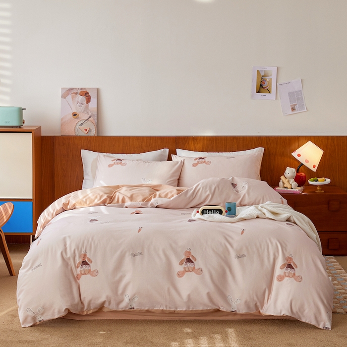 91家纺网 家纺一手货源 找家纺 （总）千朵森 2025 新品 全棉磨毛卡通四件套（塞伦）