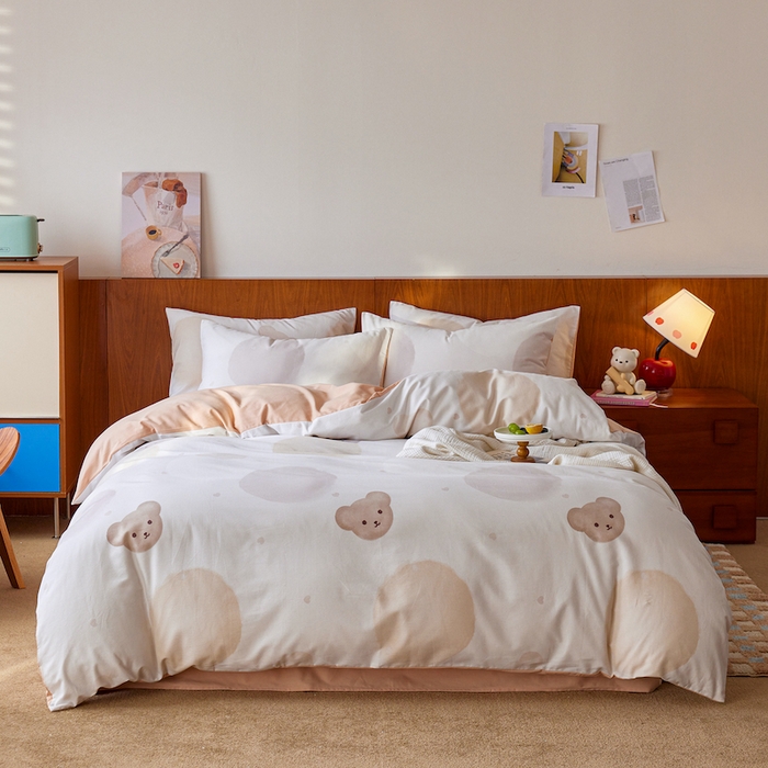 91家纺网 家纺一手货源 找家纺 （总）千朵森 2025 新品 全棉磨毛卡通四件套（塞伦）