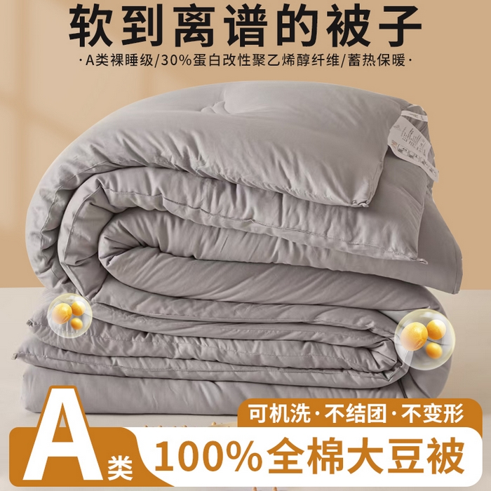 91家纺网 家纺一手货源 找家纺 （总）铺尚美家纺 2025新款亲肤舒适A类全棉纯棉大豆被被子被芯