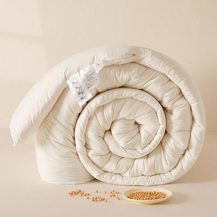 91家纺网 家纺一手货源 找家纺 铺尚美家纺 2025新款亲肤舒适A类全棉纯棉大豆被被子被芯 奶昔白