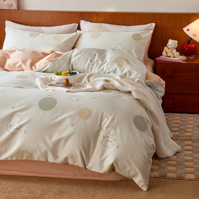 91家纺网 家纺一手货源 找家纺 （总）千朵森 2025 新品 全棉磨毛卡通四件套（塞伦）