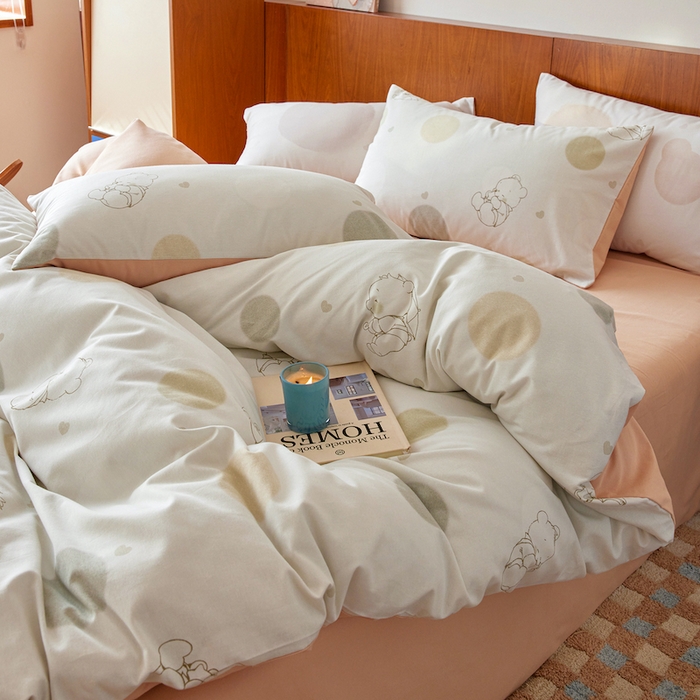 91家纺网 家纺一手货源 找家纺 （总）千朵森 2025 新品 全棉磨毛卡通四件套（塞伦）