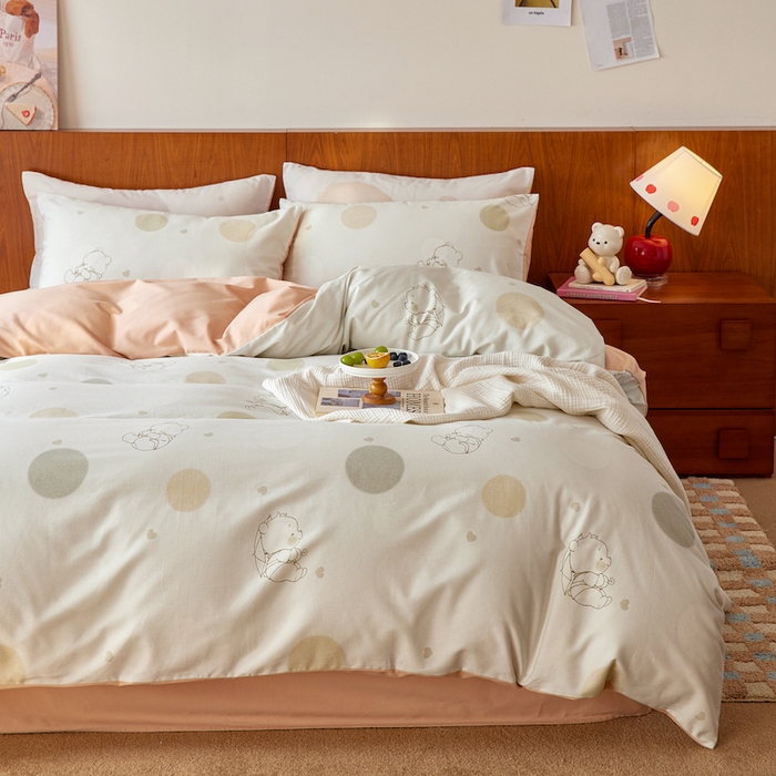 91家纺网 家纺一手货源 找家纺 （总）千朵森 2025 新品 全棉磨毛卡通四件套（塞伦）