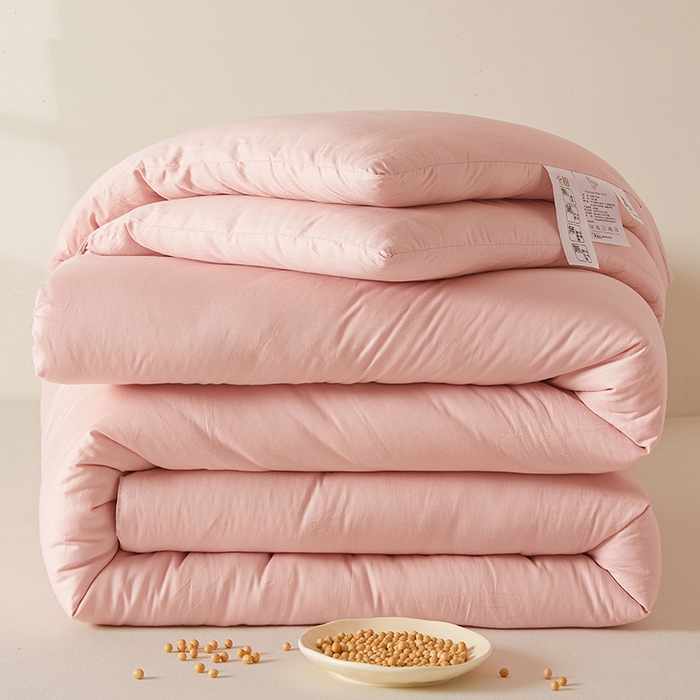 91家纺网 家纺一手货源 找家纺 铺尚美家纺 2025新款亲肤舒适A类全棉纯棉大豆被被子被芯 仙女粉