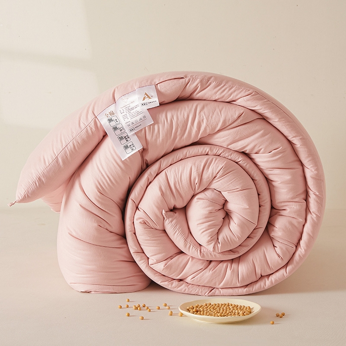 91家纺网 家纺一手货源 找家纺 铺尚美家纺 2025新款亲肤舒适A类全棉纯棉大豆被被子被芯 仙女粉