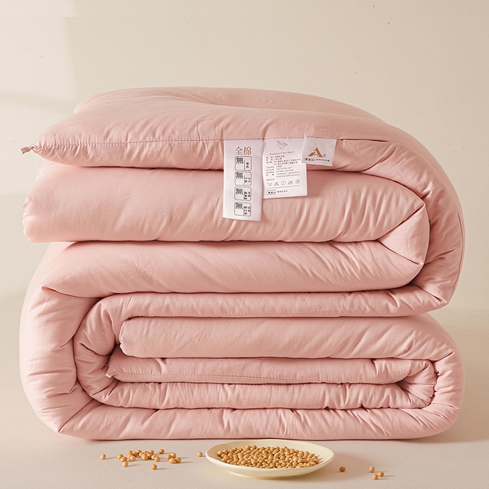 91家纺网 家纺一手货源 找家纺 铺尚美家纺 2025新款亲肤舒适A类全棉纯棉大豆被被子被芯 仙女粉