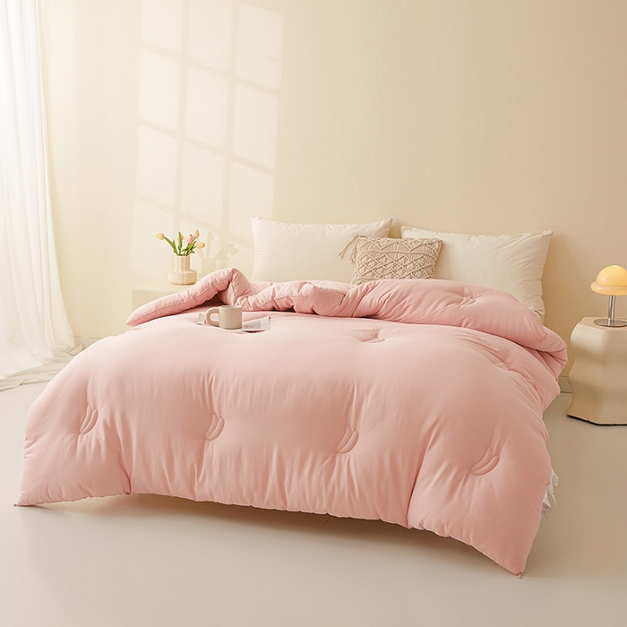 91家纺网 家纺一手货源 找家纺 铺尚美家纺 2025新款亲肤舒适A类全棉纯棉大豆被被子被芯 仙女粉