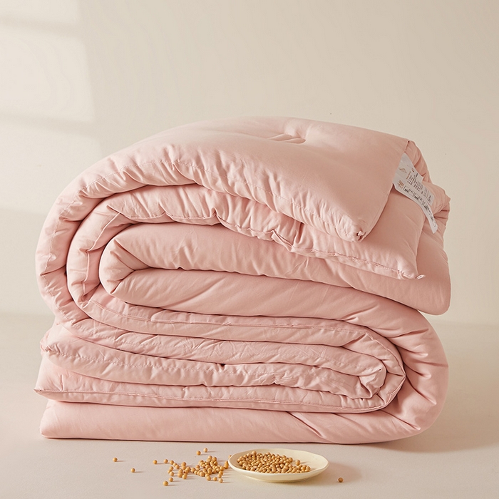 91家纺网 家纺一手货源 找家纺 铺尚美家纺 2025新款亲肤舒适A类全棉纯棉大豆被被子被芯 仙女粉