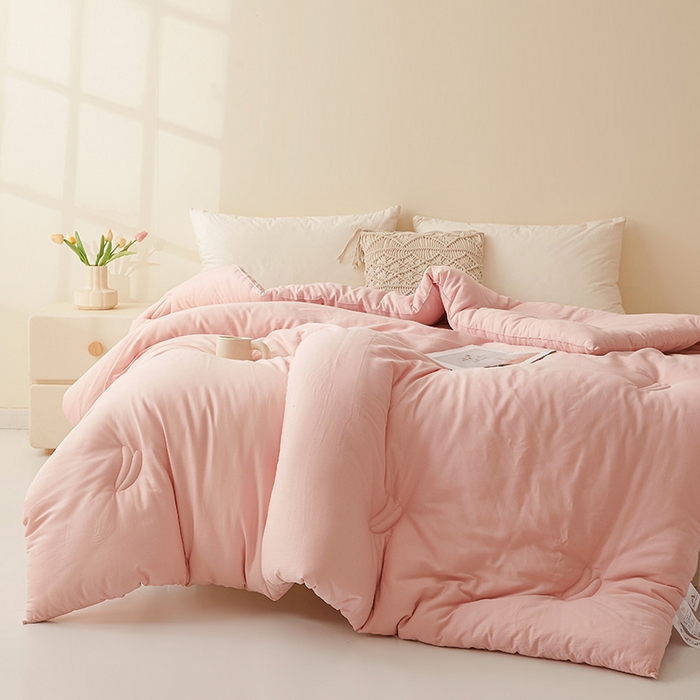 91家纺网 家纺一手货源 找家纺 铺尚美家纺 2025新款亲肤舒适A类全棉纯棉大豆被被子被芯 仙女粉