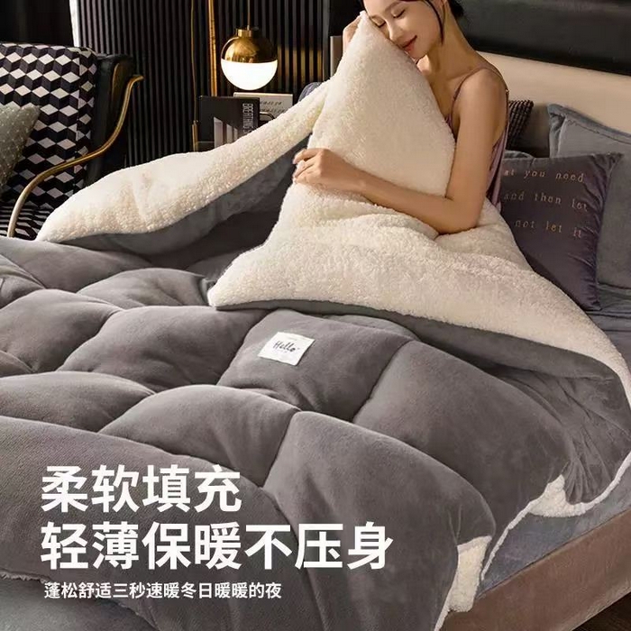 91家纺网 家纺一手货源 找家纺 （总）铺尚美家纺 2025春夏新款跨境电商爆款秋冬新款牛奶绒冬被羊羔绒保暖加厚冬被牛奶绒被子被芯