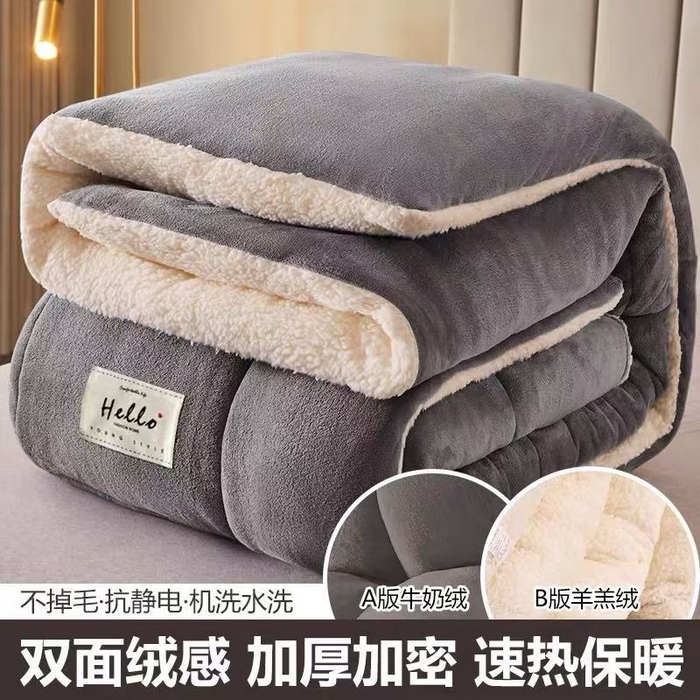 91家纺网 家纺一手货源 找家纺 （总）铺尚美家纺 2025春夏新款跨境电商爆款秋冬新款牛奶绒冬被羊羔绒保暖加厚冬被牛奶绒被子被芯