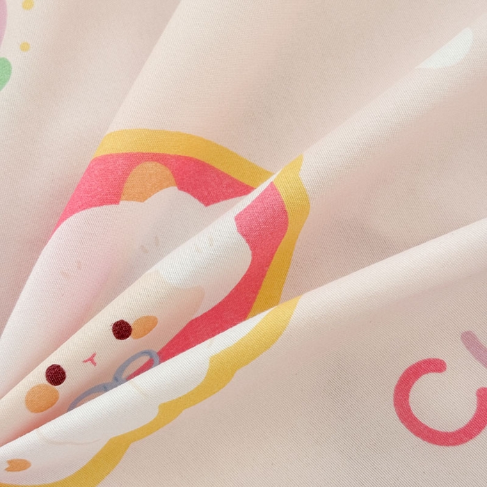 91家纺网 家纺一手货源 找家纺 可可家纺 2025新款印花卡通芦荟棉被套亲肤被罩单件小清新 蜜桃小羊