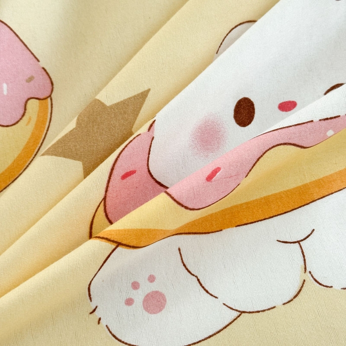 91家纺网 家纺一手货源 找家纺 可可家纺 2025新款印花卡通芦荟棉被套亲肤被罩单件小清新 下午茶小狗