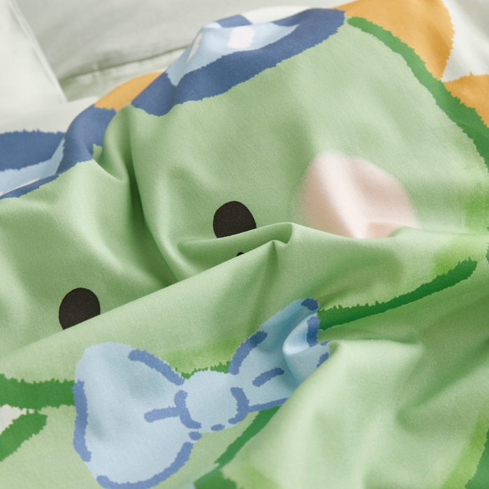 91家纺网 家纺一手货源 找家纺 荷马之梦 2025新款A类全棉40s数码印花手绘风大版卡通儿童幼儿园套件-童画系列 童画-滑板恐龙