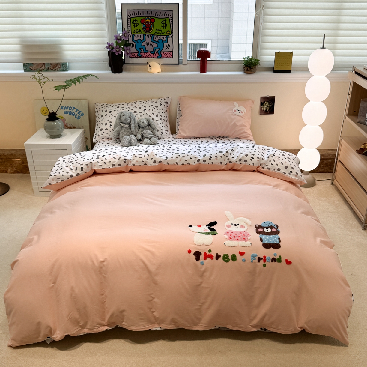 91家纺网 家纺一手货源 找家纺 怡家居 2025新款全棉纯棉印花加绣花四件套第二批 好朋友