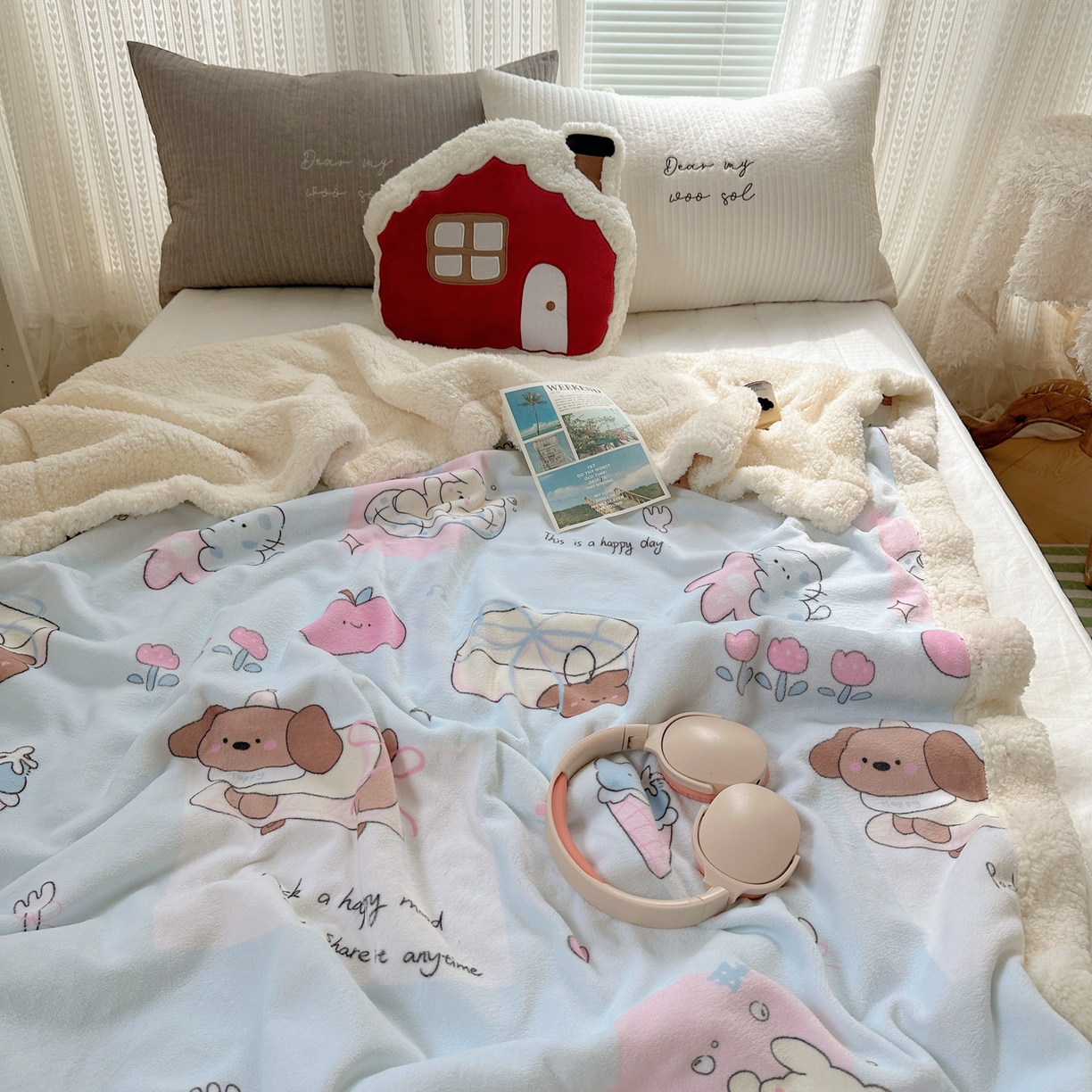 91家纺网 家纺一手货源 找家纺 （总）六巷胡同 2025新款INS卡通A类牛奶绒羊羔绒毛毯毯子