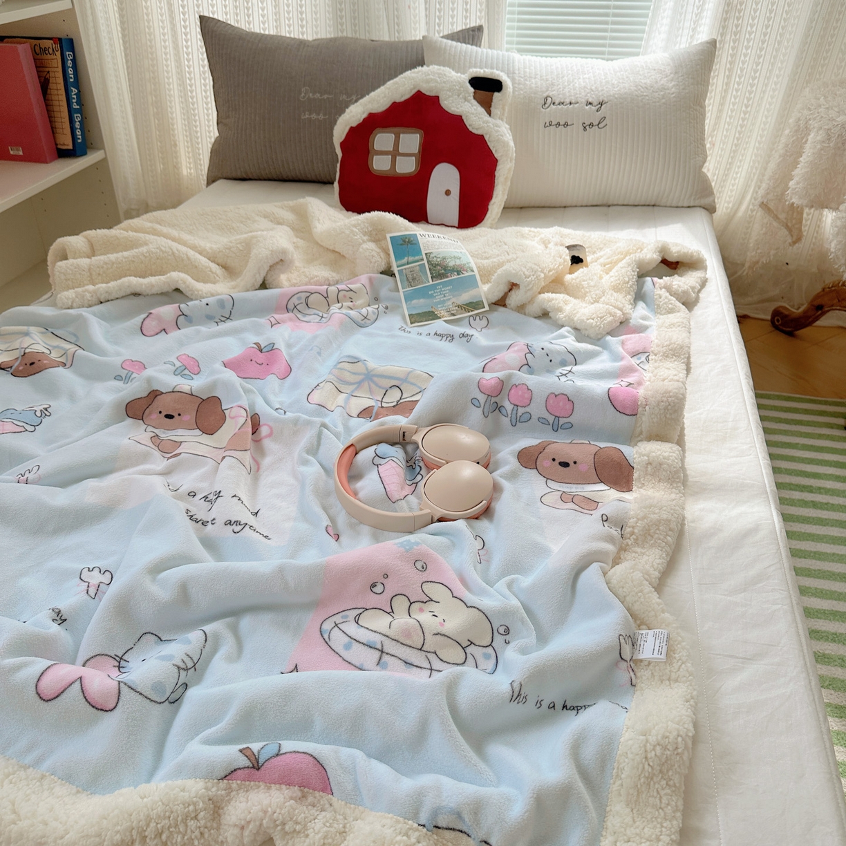 91家纺网 家纺一手货源 找家纺 （总）六巷胡同 2025新款INS卡通A类牛奶绒羊羔绒毛毯毯子