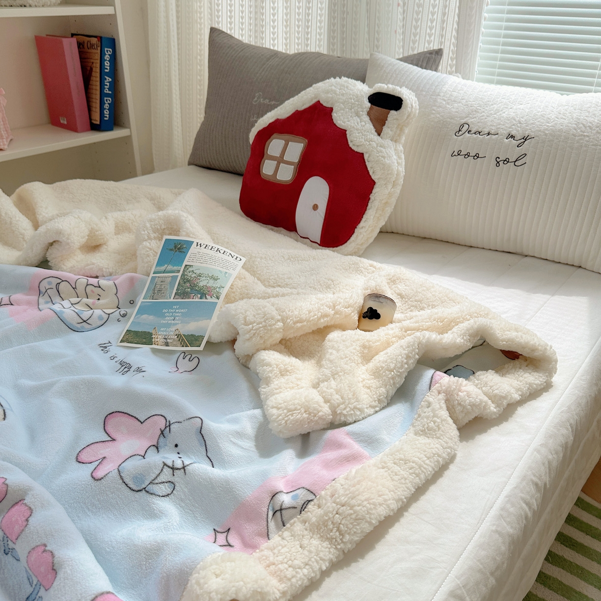 91家纺网 家纺一手货源 找家纺 （总）六巷胡同 2025新款INS卡通A类牛奶绒羊羔绒毛毯毯子