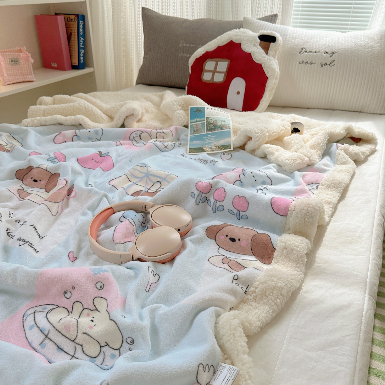 91家纺网 家纺一手货源 找家纺 （总）六巷胡同 2025新款INS卡通A类牛奶绒羊羔绒毛毯毯子