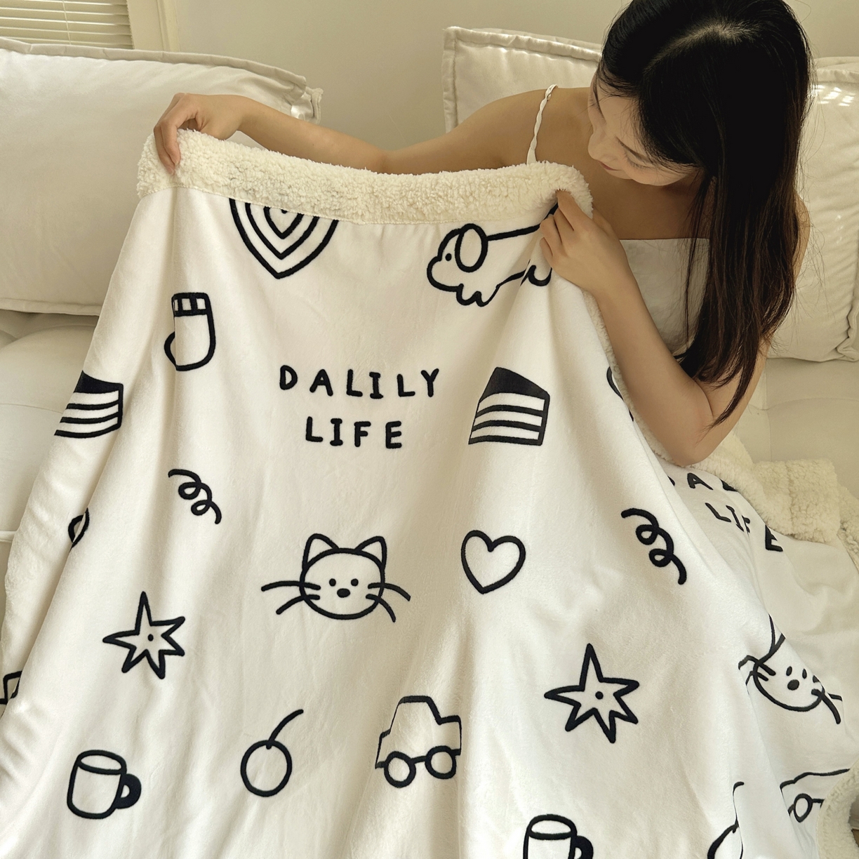 91家纺网 家纺一手货源 找家纺 （总）六巷胡同 2025新款INS卡通A类牛奶绒羊羔绒毛毯毯子