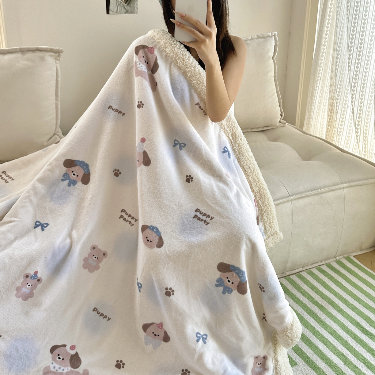 91家纺网 家纺一手货源 找家纺 （总）六巷胡同 2025新款INS卡通A类牛奶绒羊羔绒毛毯毯子