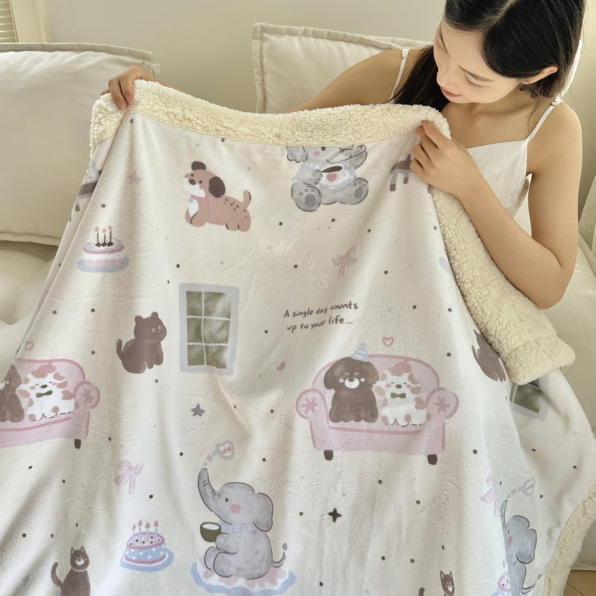 91家纺网 家纺一手货源 找家纺 （总）六巷胡同 2025新款INS卡通A类牛奶绒羊羔绒毛毯毯子