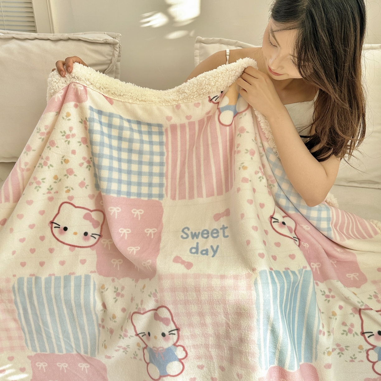 91家纺网 家纺一手货源 找家纺 （总）六巷胡同 2025新款INS卡通A类牛奶绒羊羔绒毛毯毯子