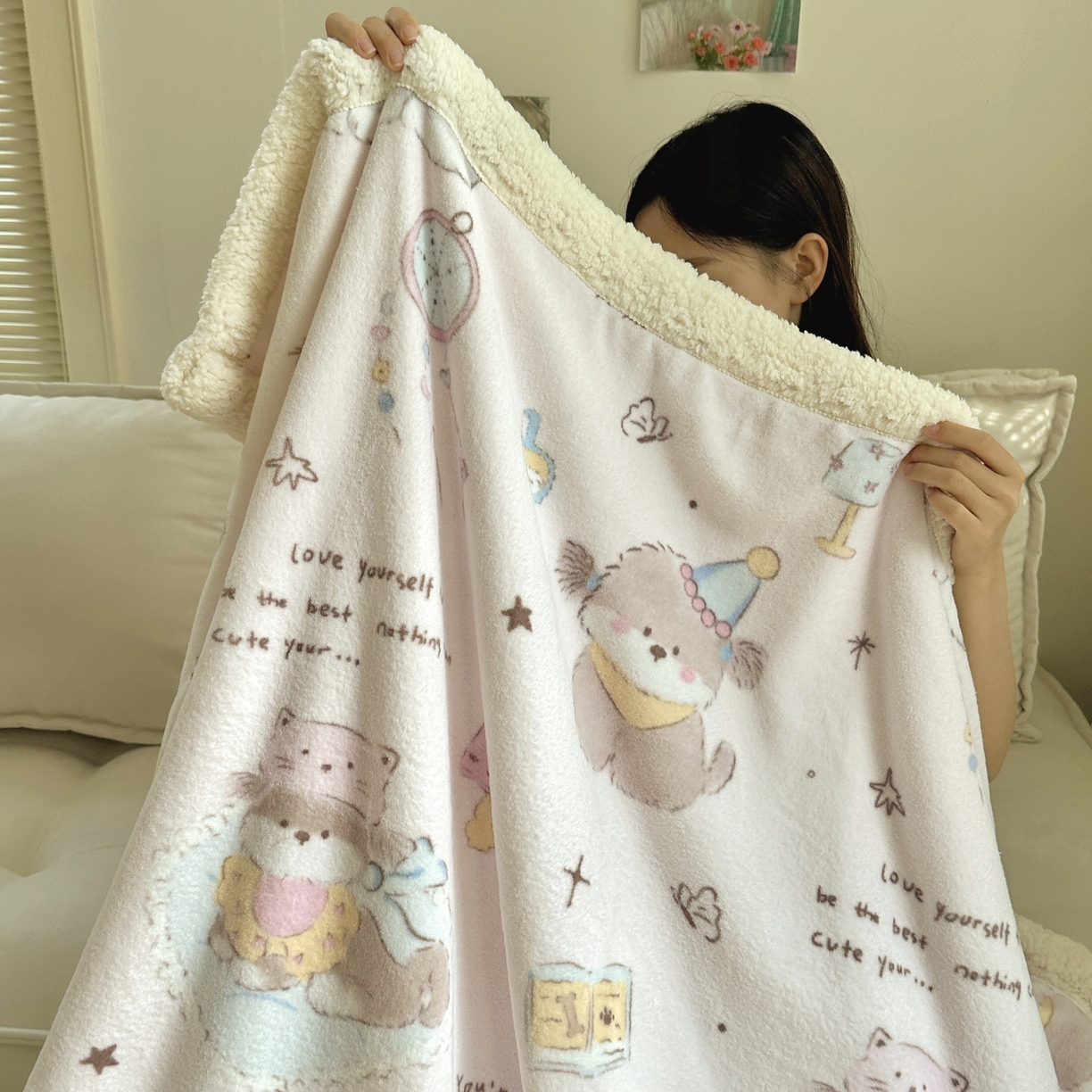 91家纺网 家纺一手货源 找家纺 （总）六巷胡同 2025新款INS卡通A类牛奶绒羊羔绒毛毯毯子