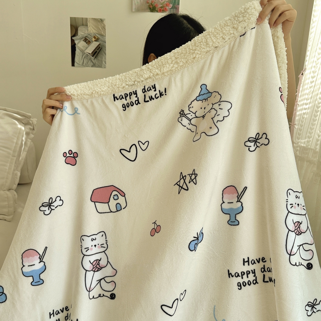 91家纺网 家纺一手货源 找家纺 （总）六巷胡同 2025新款INS卡通A类牛奶绒羊羔绒毛毯毯子