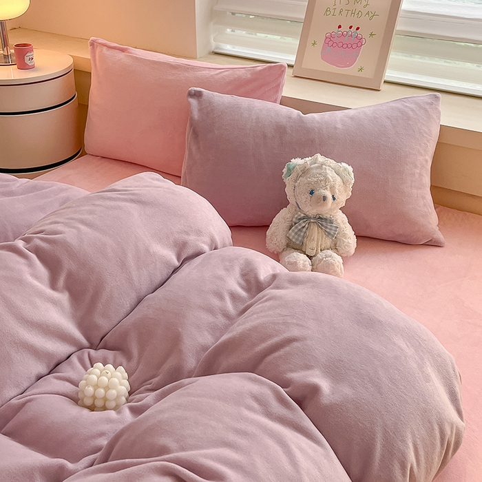 91家纺网 家纺一手货源 找家纺 （总）三朵家纺 2025秋冬新款法莱绒混搭系列四件套