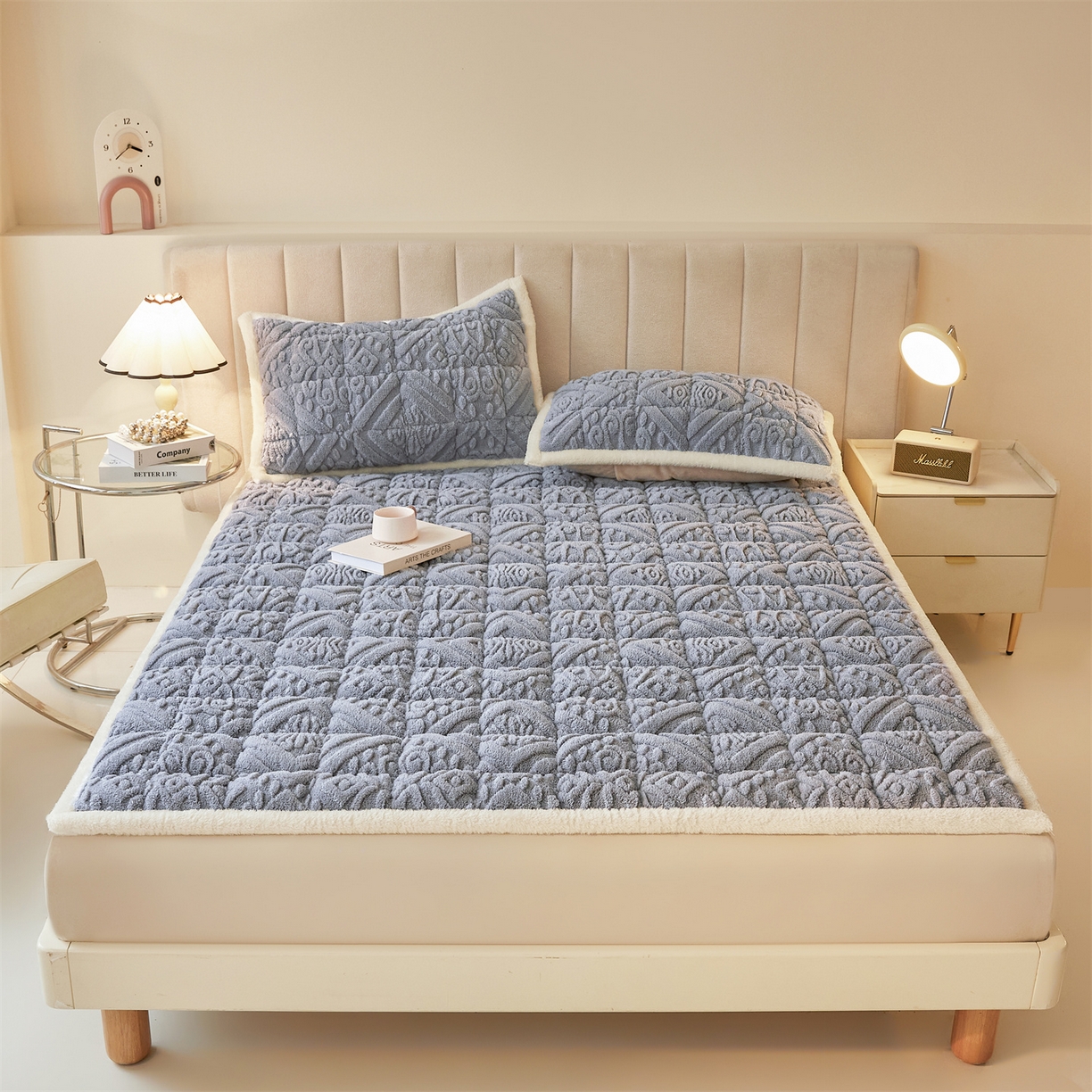 91家纺网 家纺一手货源 找家纺 （总）雯豆家纺 2025秋冬新款加厚塔芙绒床垫床褥床护垫双人床纯色素色垫子