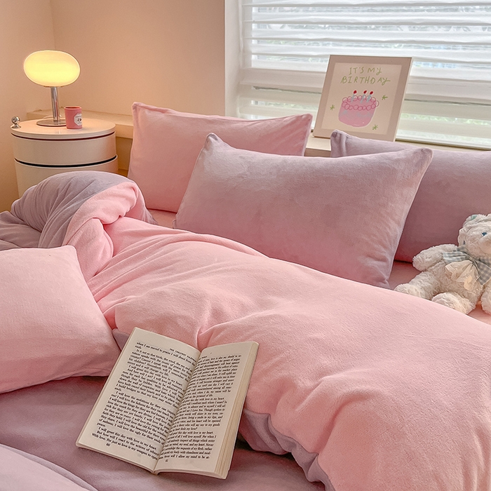 91家纺网 家纺一手货源 找家纺 （总）三朵家纺 2025秋冬新款法莱绒混搭系列四件套