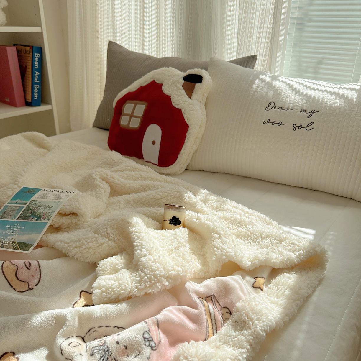 91家纺网 家纺一手货源 找家纺 六巷胡同 2025新款INS卡通A类牛奶绒羊羔绒毛毯毯子 海派甜心兔