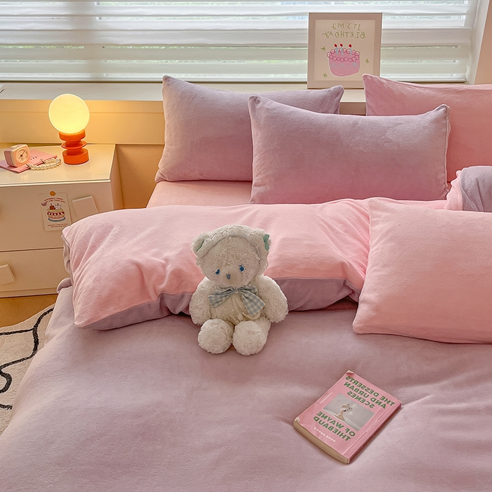 91家纺网 家纺一手货源 找家纺 （总）三朵家纺 2025秋冬新款法莱绒混搭系列四件套