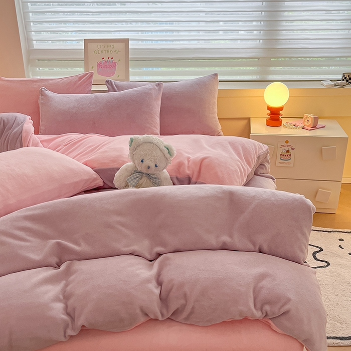 91家纺网 家纺一手货源 找家纺 （总）三朵家纺 2025秋冬新款法莱绒混搭系列四件套