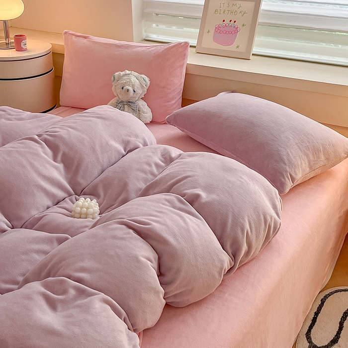 91家纺网 家纺一手货源 找家纺 （总）三朵家纺 2025秋冬新款法莱绒混搭系列四件套