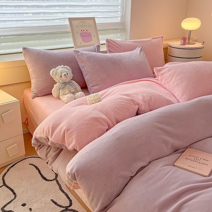 91家纺网 家纺一手货源 找家纺 （总）三朵家纺 2025秋冬新款法莱绒混搭系列四件套