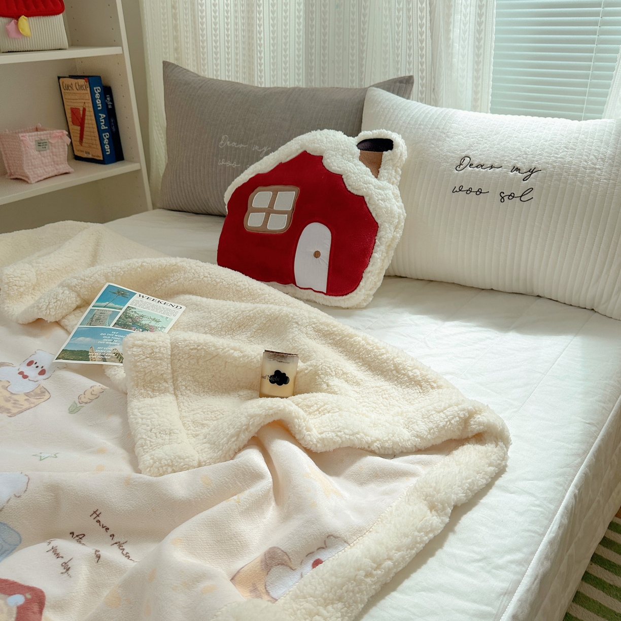 91家纺网 家纺一手货源 找家纺 六巷胡同 2025新款INS卡通A类牛奶绒羊羔绒毛毯毯子 奶萌修狗集