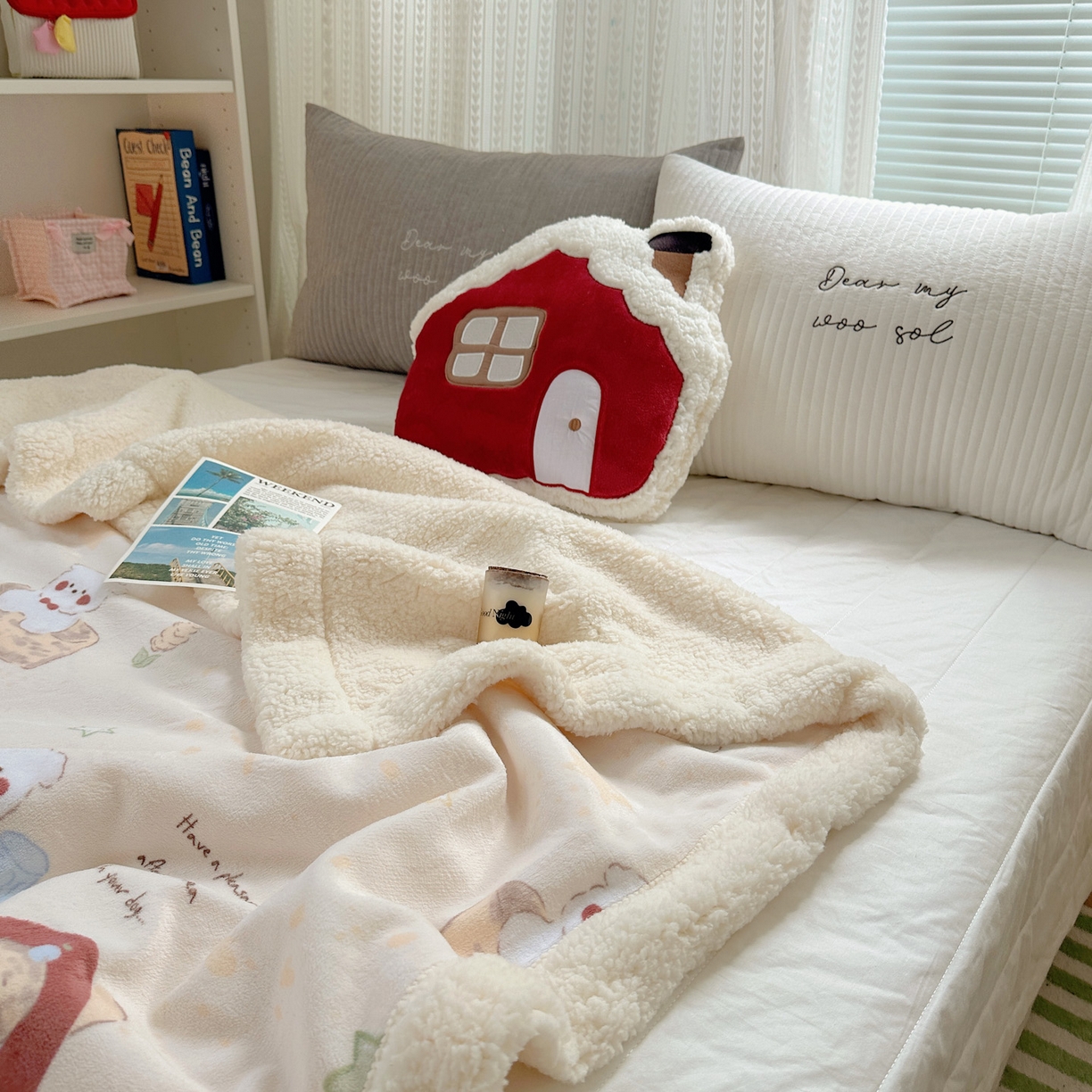 91家纺网 家纺一手货源 找家纺 六巷胡同 2025新款INS卡通A类牛奶绒羊羔绒毛毯毯子 奶萌修狗集