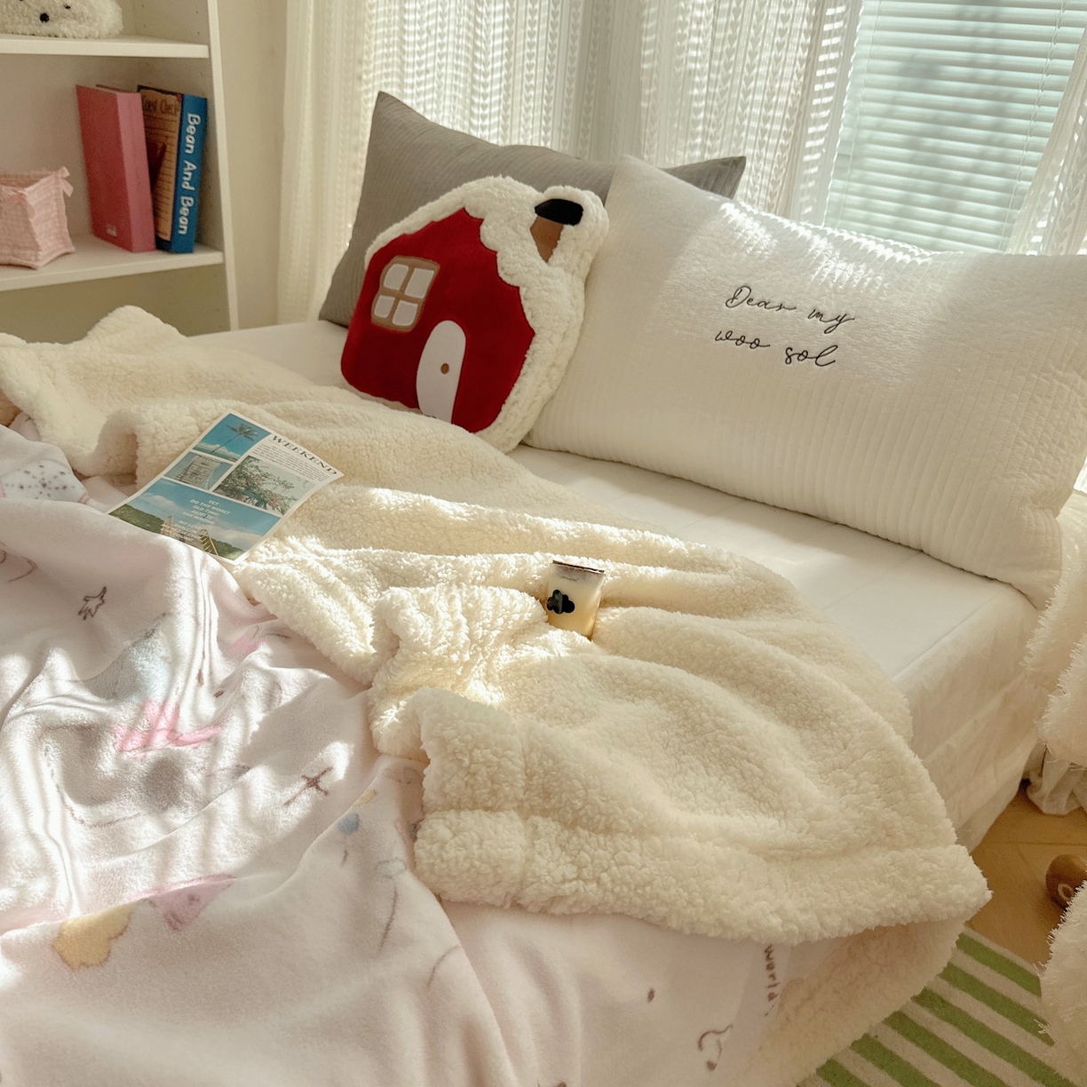 91家纺网 家纺一手货源 找家纺 六巷胡同 2025新款INS卡通A类牛奶绒羊羔绒毛毯毯子 卧室课本犬