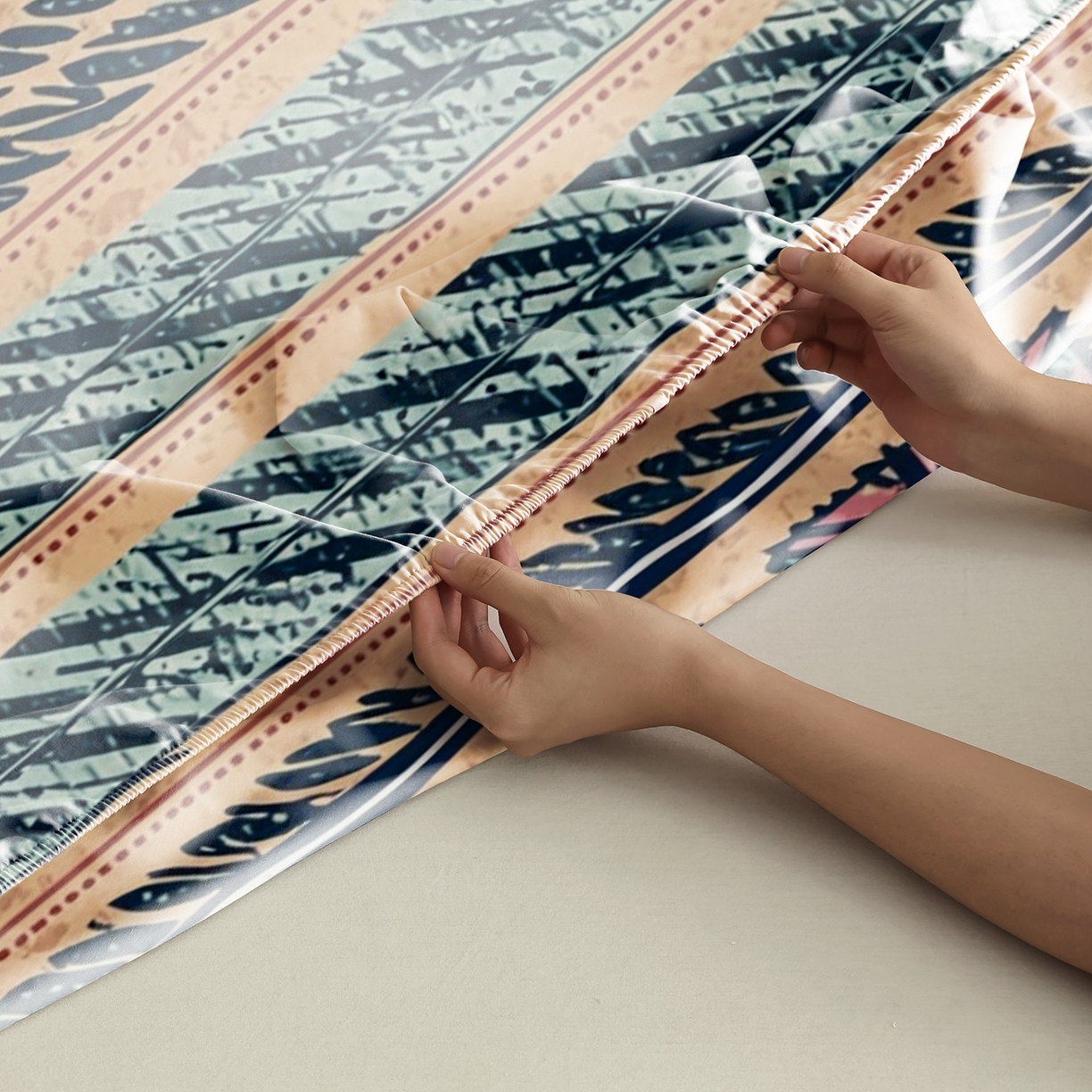 91家纺网 家纺一手货源 找家纺 轩贝雅 2025新款Pod 全托管 半托花型定制单床笠床笠单件 02