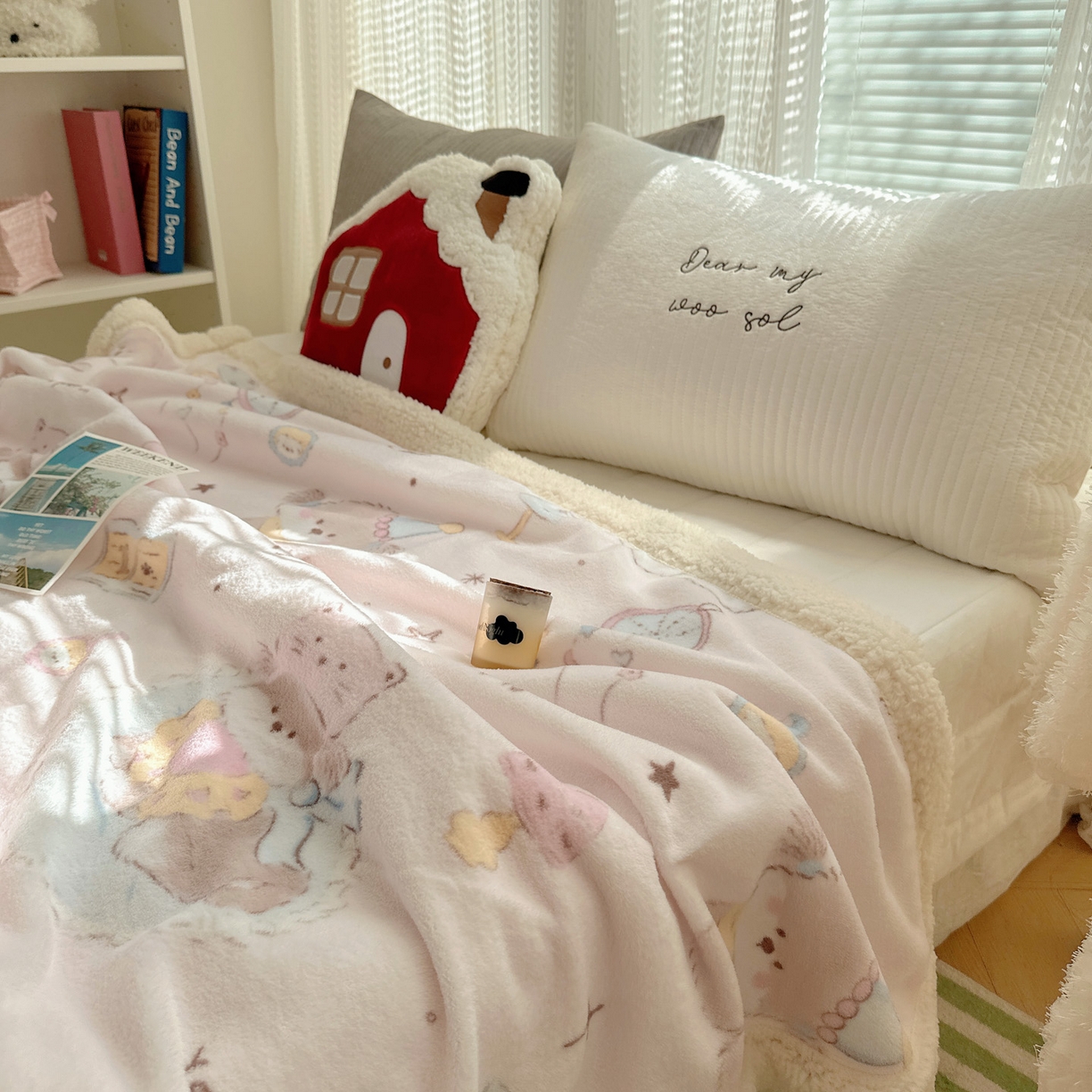 91家纺网 家纺一手货源 找家纺 六巷胡同 2025新款INS卡通A类牛奶绒羊羔绒毛毯毯子 卧室课本犬