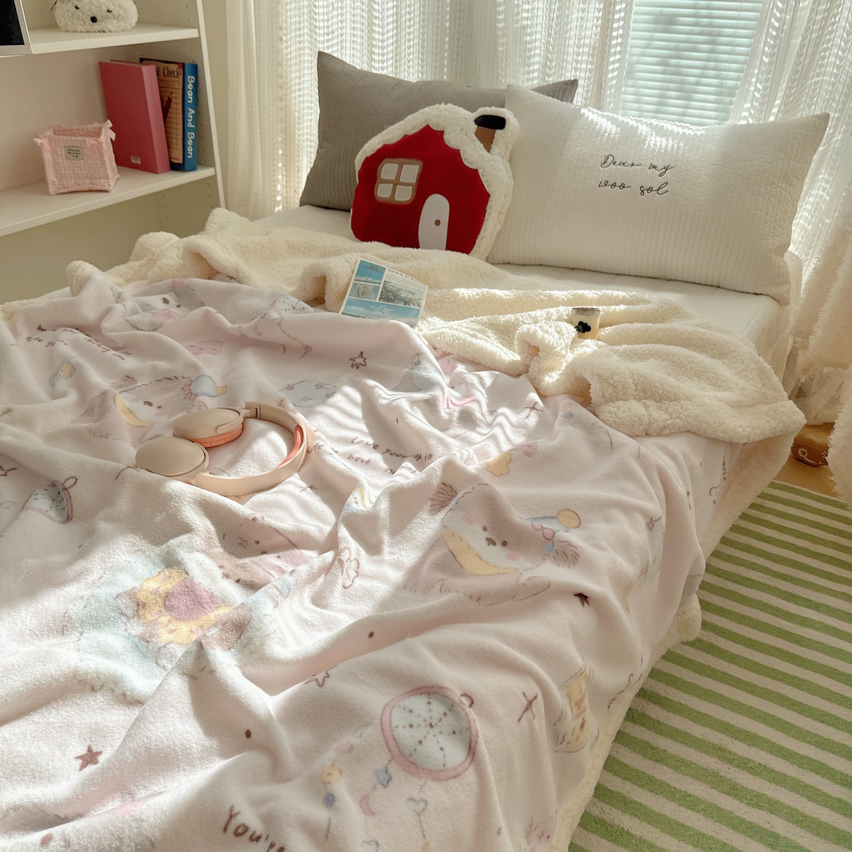 91家纺网 家纺一手货源 找家纺 六巷胡同 2025新款INS卡通A类牛奶绒羊羔绒毛毯毯子 卧室课本犬