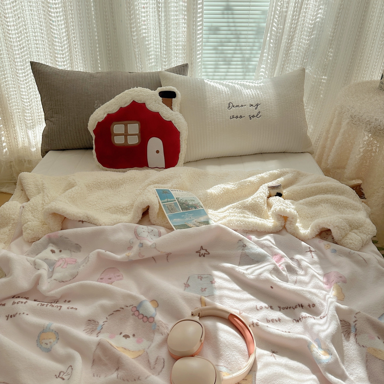 91家纺网 家纺一手货源 找家纺 六巷胡同 2025新款INS卡通A类牛奶绒羊羔绒毛毯毯子 卧室课本犬