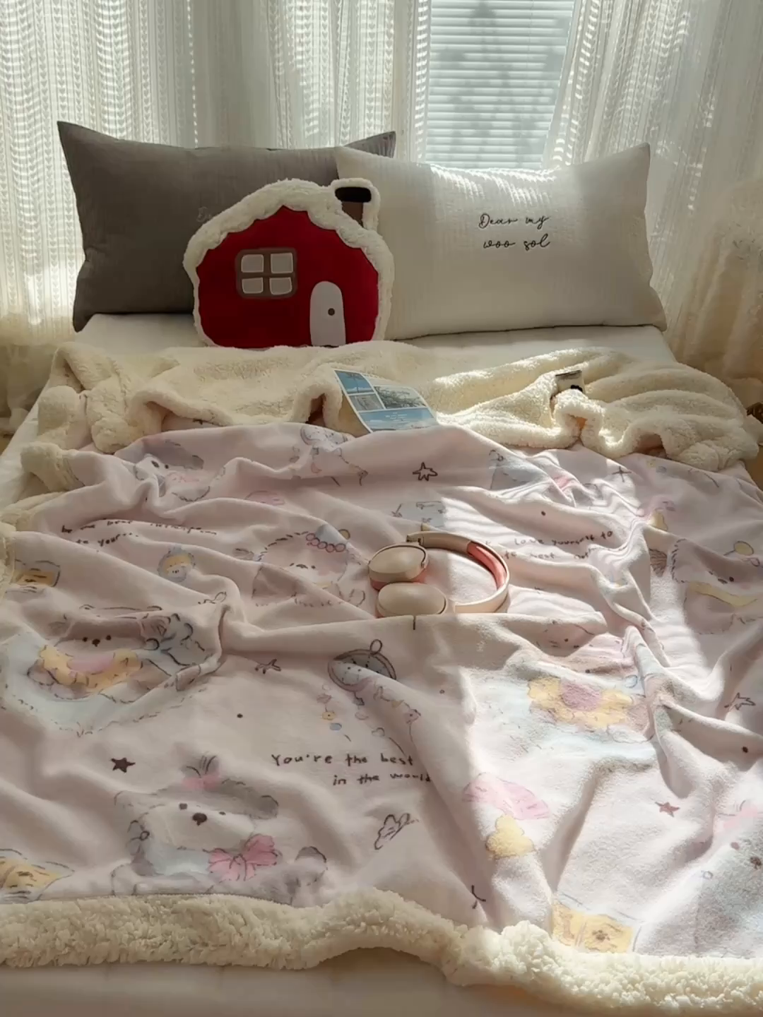 91家纺网 家纺一手货源 找家纺 六巷胡同 2025新款INS卡通A类牛奶绒羊羔绒毛毯毯子 卧室课本犬