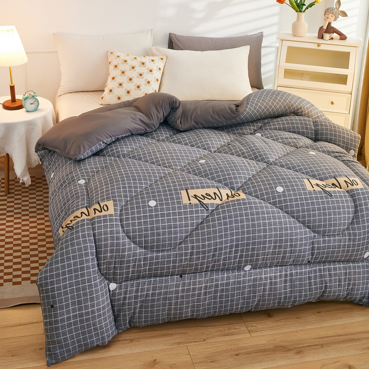 91家纺网 家纺一手货源 找家纺 （总）赢盛家纺 2025新款冬被被芯化纤被水洗棉学生宿舍被子